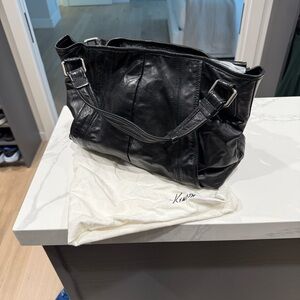 Kenneth Cole New York Black Leather Shoulder Bag